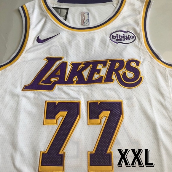 Double Stitched Luka Doncic White Los Angeles Lakers Jersey Association Edition - Picture 3 of 4